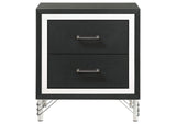 224992 Lucia 2-drawer Nightstand Bedside Table Black
