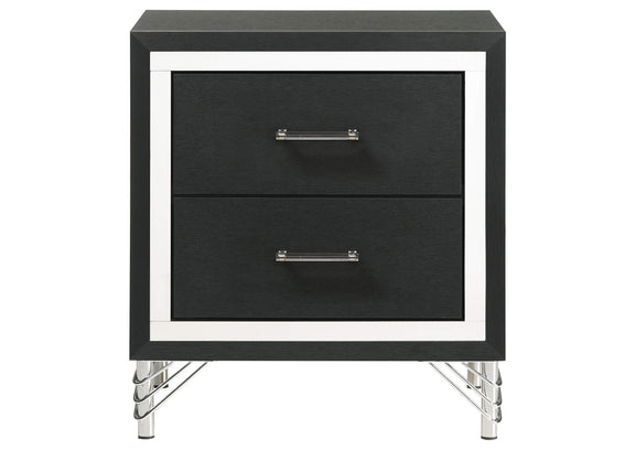 224992 Lucia 2-drawer Nightstand Bedside Table Black