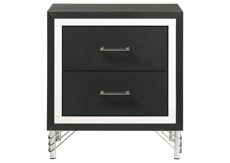 224992 Lucia 2-drawer Nightstand Bedside Table Black