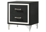 224992 Lucia 2-drawer Nightstand Bedside Table Black