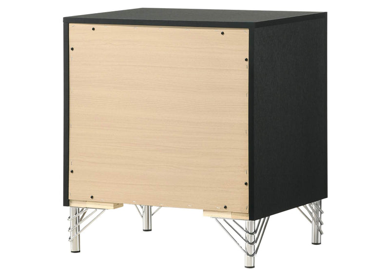 224992 Lucia 2-drawer Nightstand Bedside Table Black