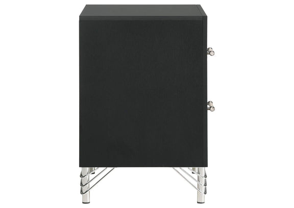224992 Lucia 2-drawer Nightstand Bedside Table Black