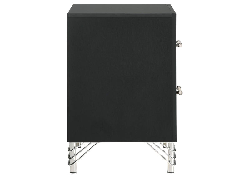 224992 Lucia 2-drawer Nightstand Bedside Table Black