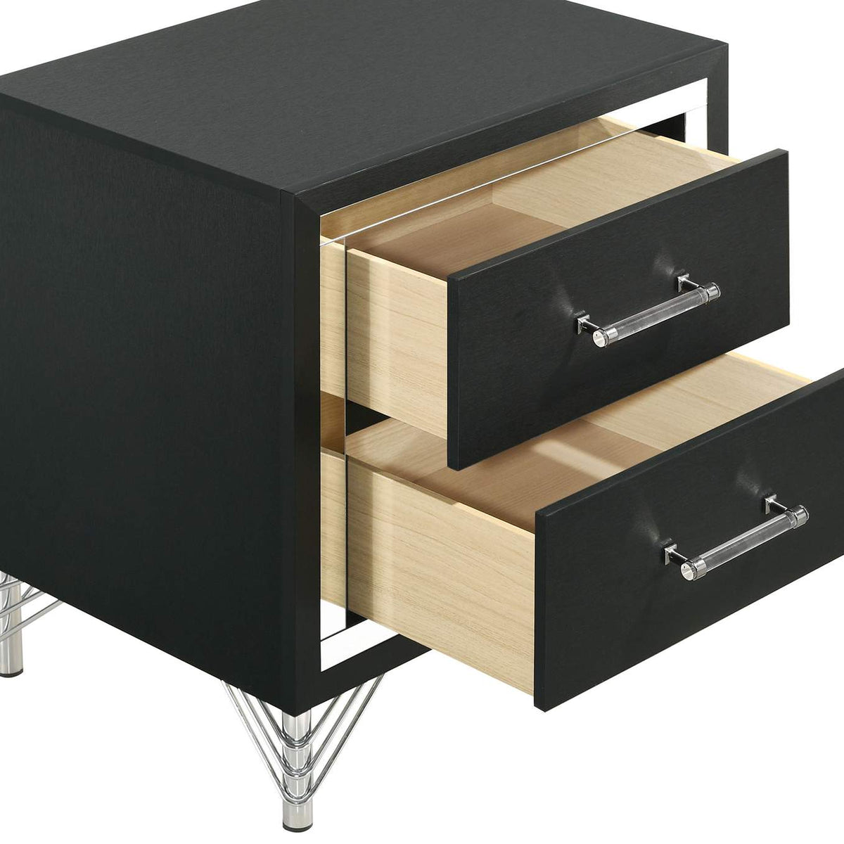 224992 Lucia 2-drawer Nightstand Bedside Table Black