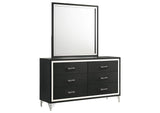 224993M Lucia 6-drawer Dresser and Mirror Black