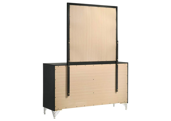 224993M Lucia 6-drawer Dresser and Mirror Black