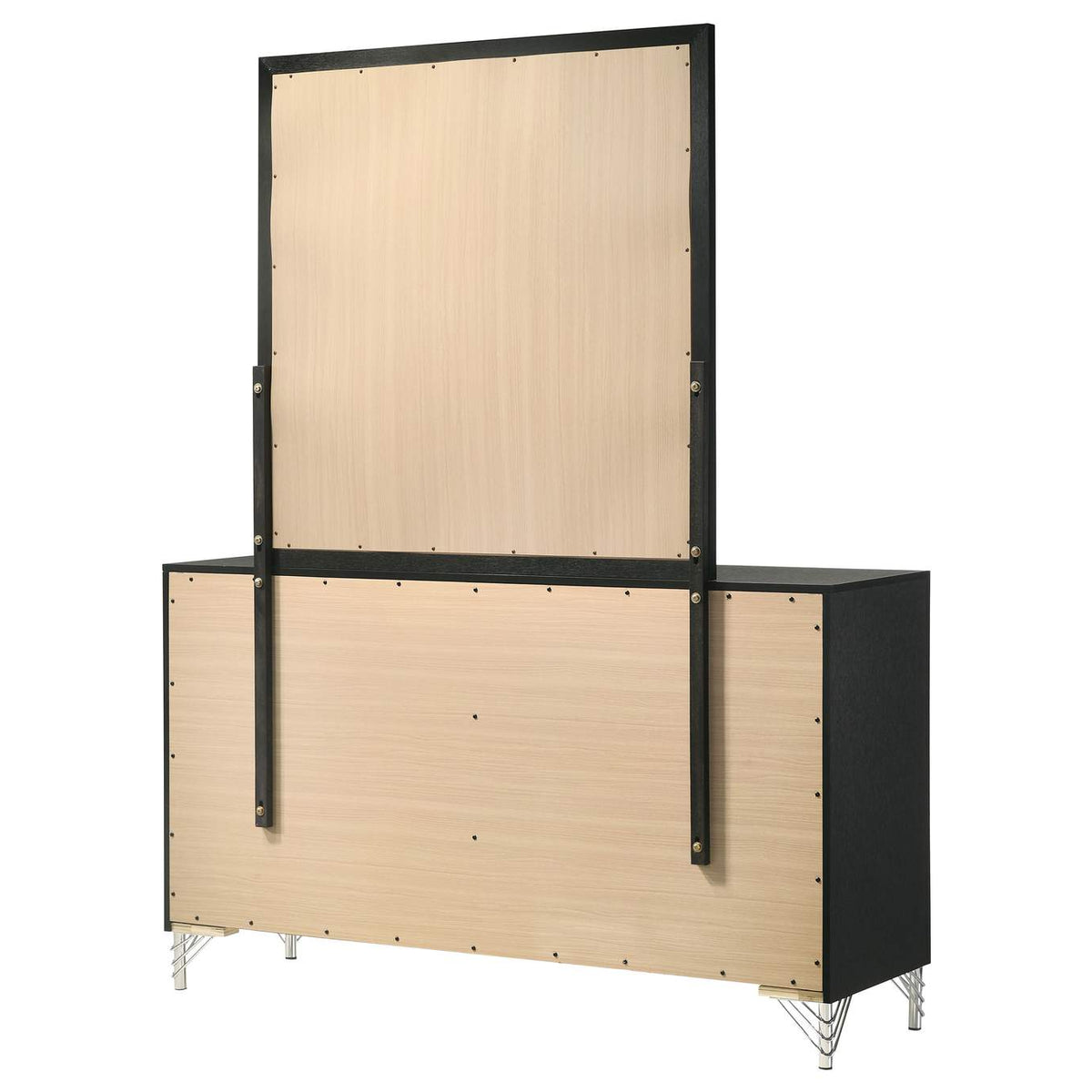 224993M Lucia 6-drawer Dresser and Mirror Black