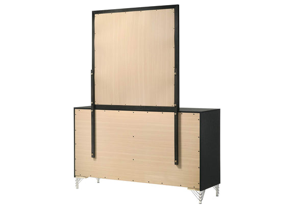 224993M Lucia 6-drawer Dresser and Mirror Black