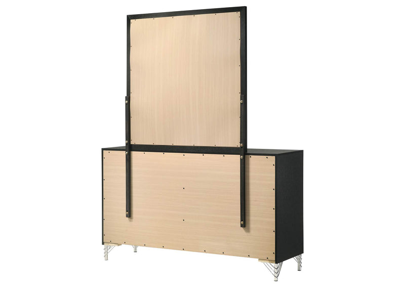 224993M Lucia 6-drawer Dresser and Mirror Black
