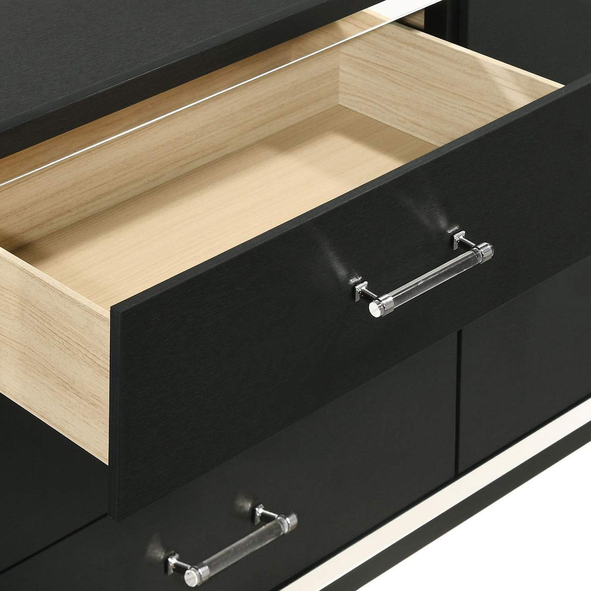 224993M Lucia 6-drawer Dresser and Mirror Black