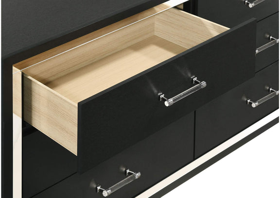224993M Lucia 6-drawer Dresser and Mirror Black