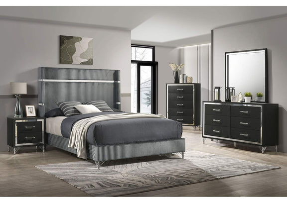 224993M Lucia 6-drawer Dresser and Mirror Black