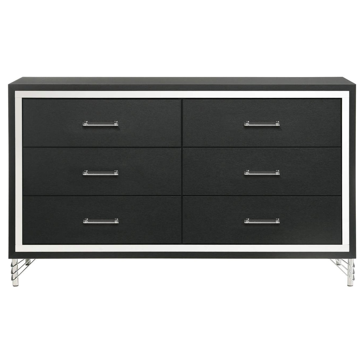 224993 Lucia 6-drawer Dresser Cabinet Black