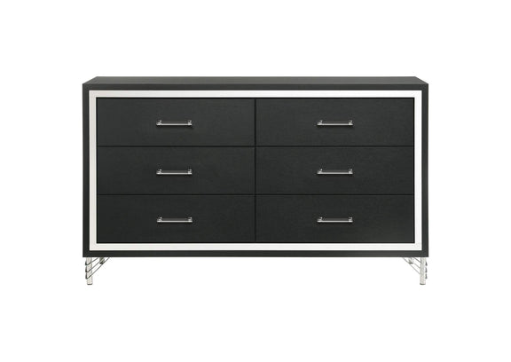 224993 Lucia 6-drawer Dresser Cabinet Black