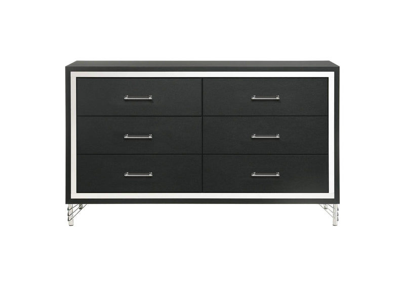 224993 Lucia 6-drawer Dresser Cabinet Black