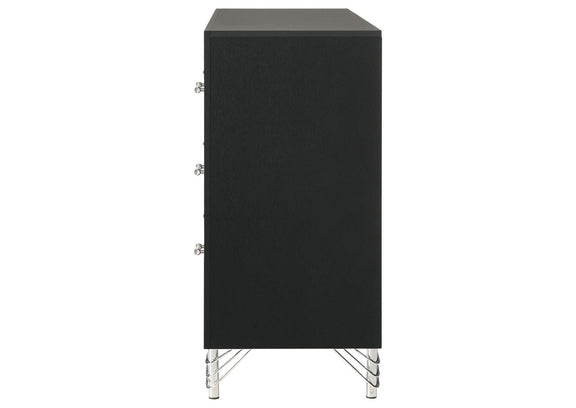 224993 Lucia 6-drawer Dresser Cabinet Black