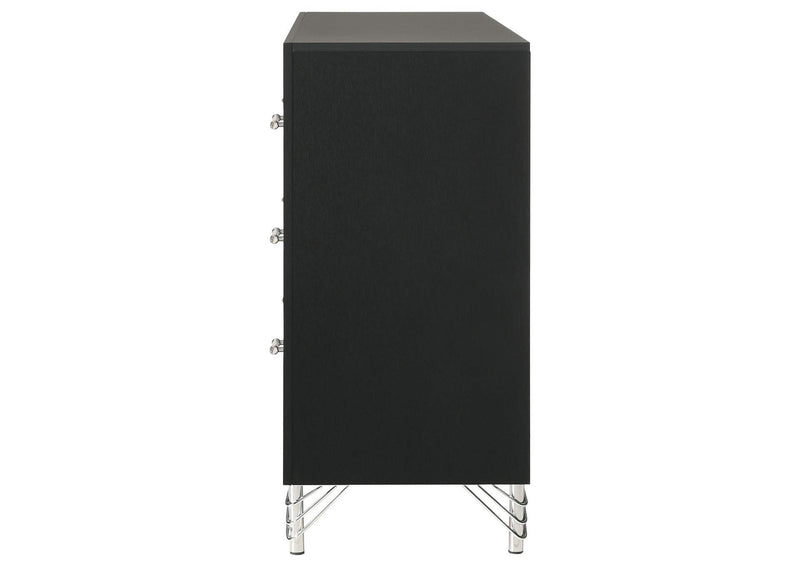 224993 Lucia 6-drawer Dresser Cabinet Black