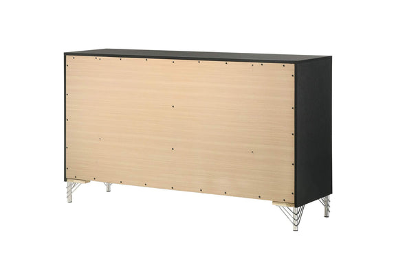 224993 Lucia 6-drawer Dresser Cabinet Black