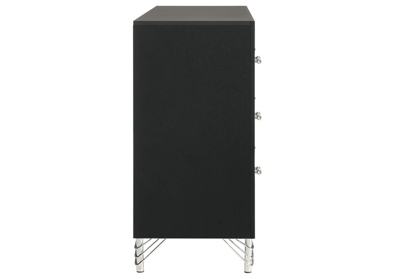 224993 Lucia 6-drawer Dresser Cabinet Black