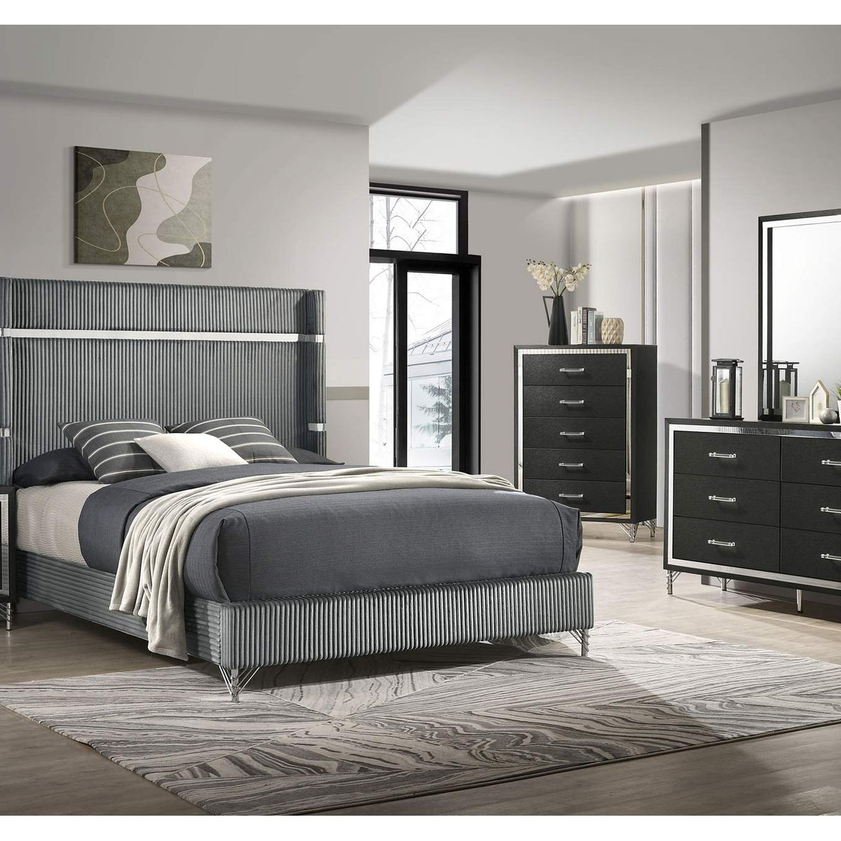 224993 Lucia 6-drawer Dresser Cabinet Black