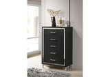 224995 Lucia 5-drawer Bedroom Chest of Drawers Black