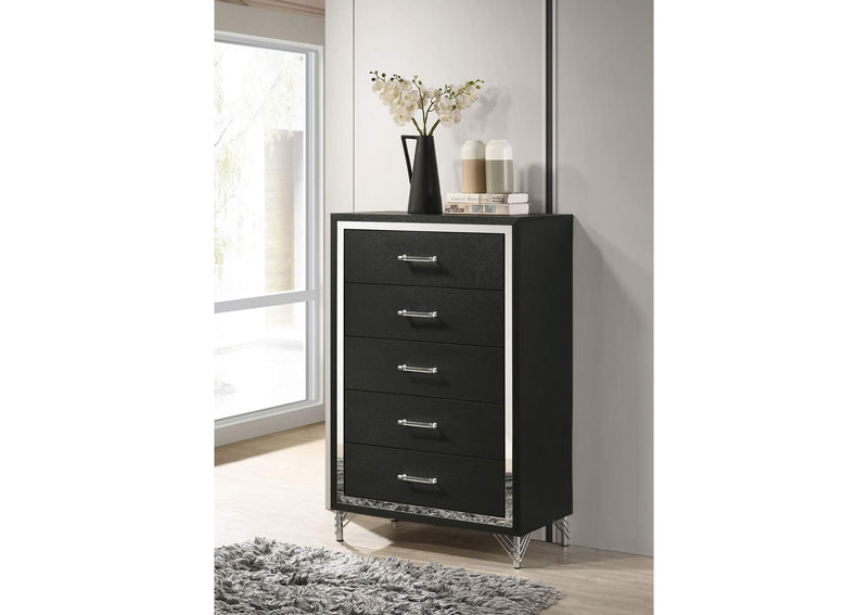 224995 Lucia 5-drawer Bedroom Chest of Drawers Black