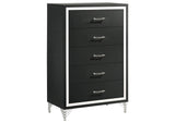 224995 Lucia 5-drawer Bedroom Chest of Drawers Black