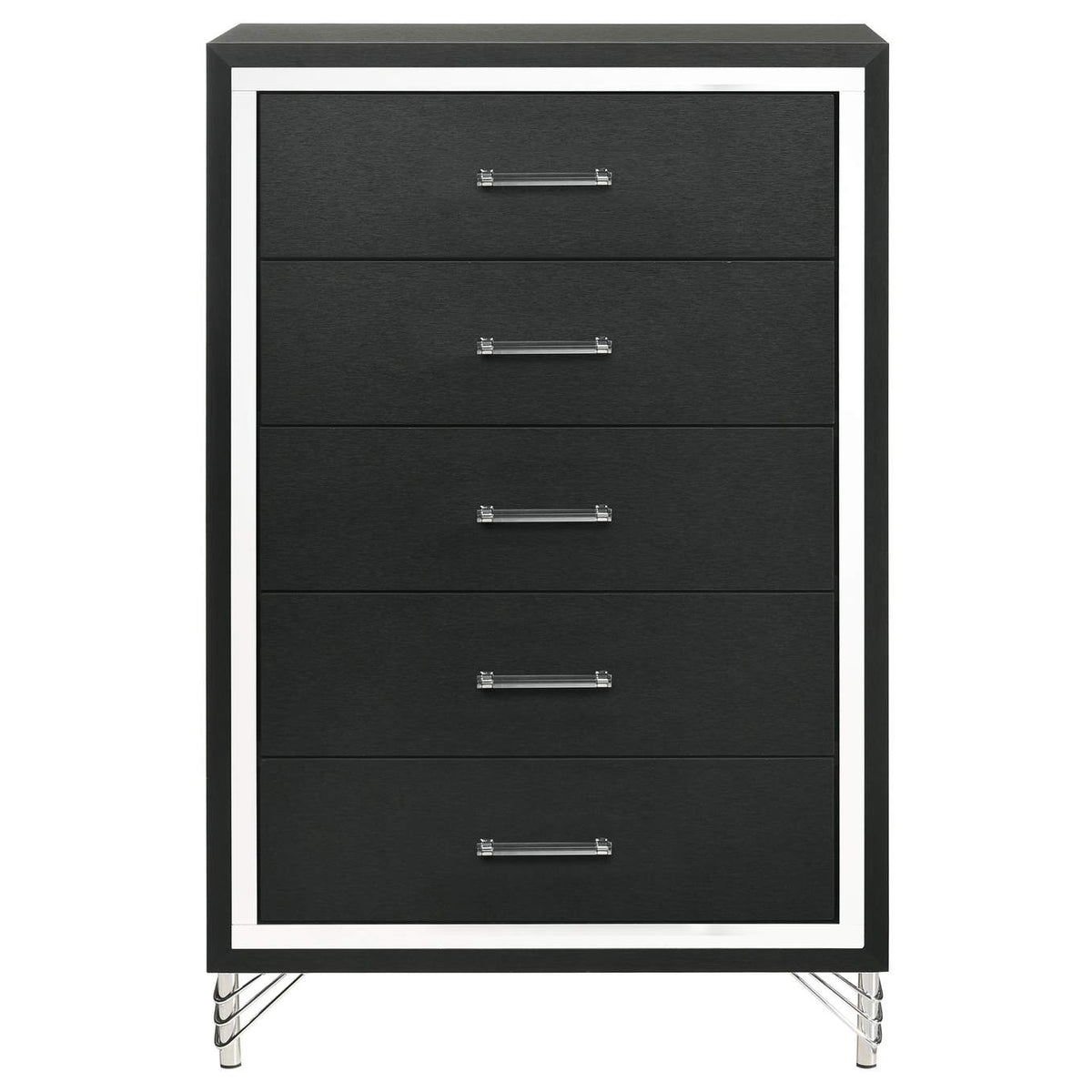 224995 Lucia 5-drawer Bedroom Chest of Drawers Black