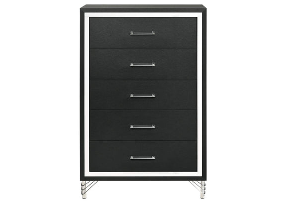 224995 Lucia 5-drawer Bedroom Chest of Drawers Black