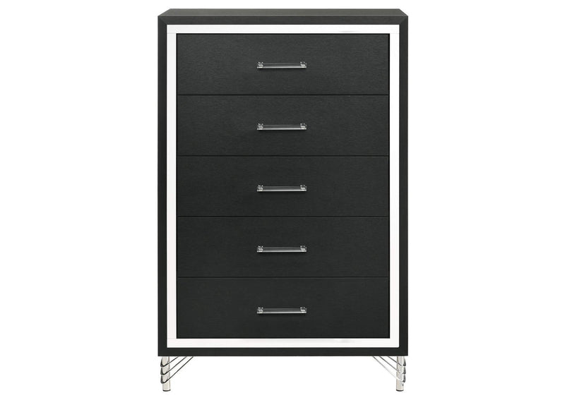 224995 Lucia 5-drawer Bedroom Chest of Drawers Black