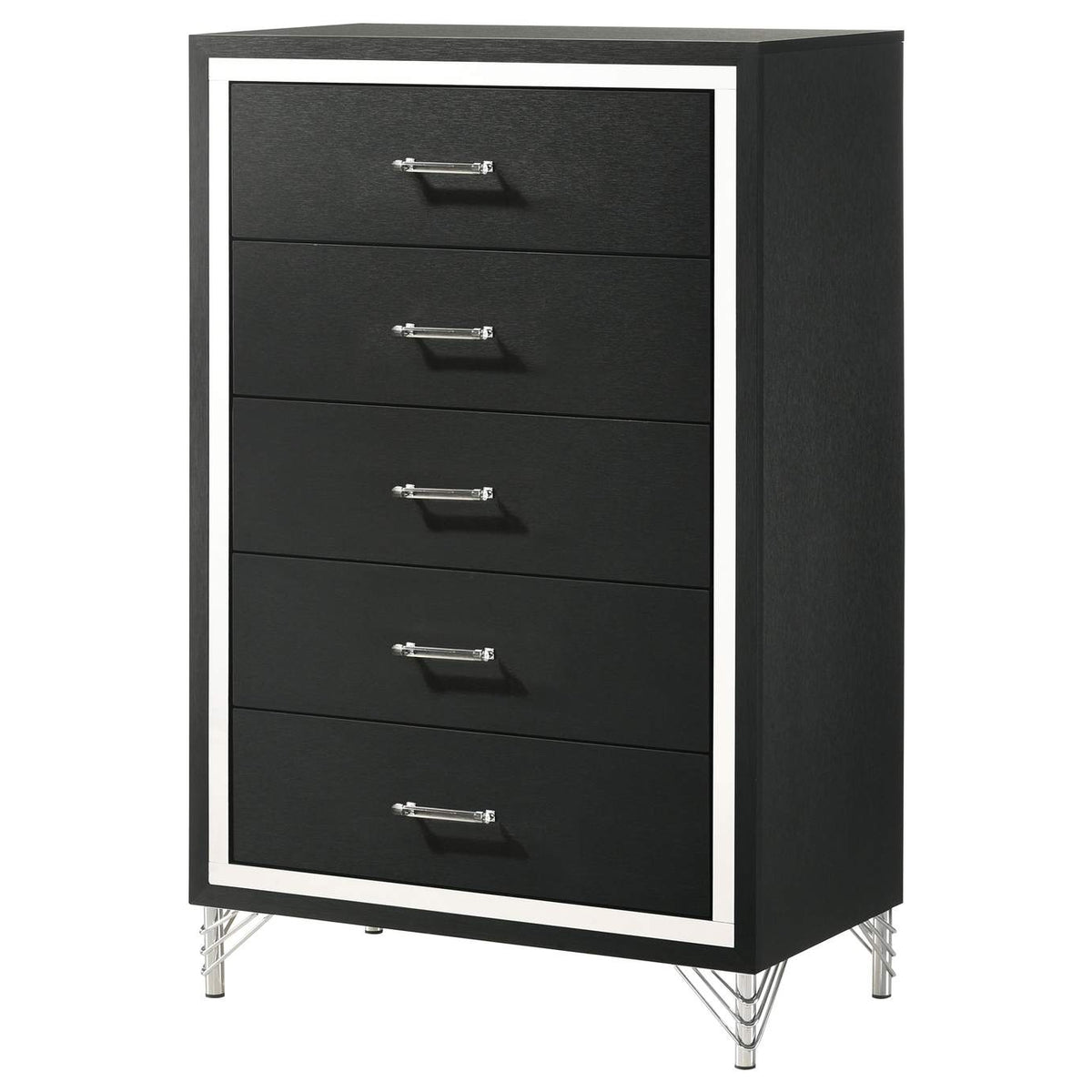 224995 Lucia 5-drawer Bedroom Chest of Drawers Black
