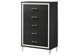 224995 Lucia 5-drawer Bedroom Chest of Drawers Black