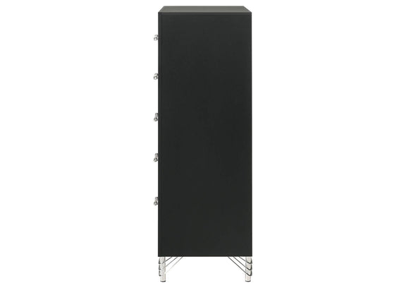 224995 Lucia 5-drawer Bedroom Chest of Drawers Black