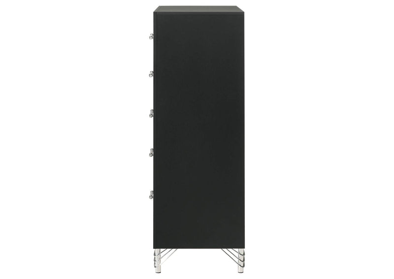 224995 Lucia 5-drawer Bedroom Chest of Drawers Black