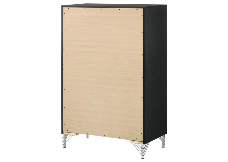 224995 Lucia 5-drawer Bedroom Chest of Drawers Black