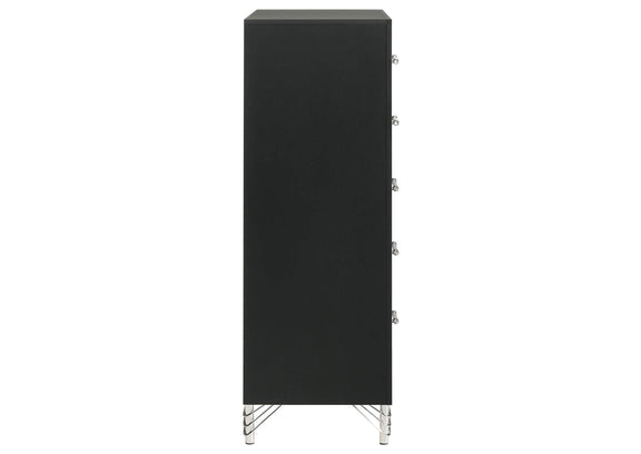 224995 Lucia 5-drawer Bedroom Chest of Drawers Black