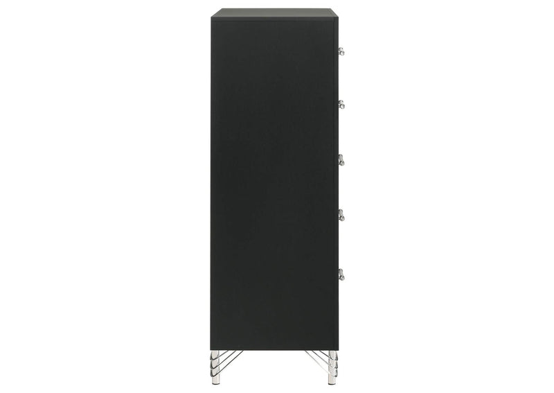 224995 Lucia 5-drawer Bedroom Chest of Drawers Black
