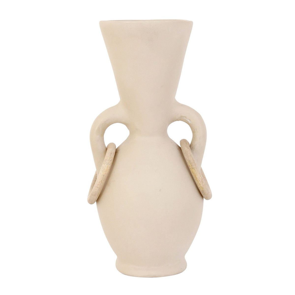 14" Xixa Natural Small Ecomix Vase - Ivory / Beige