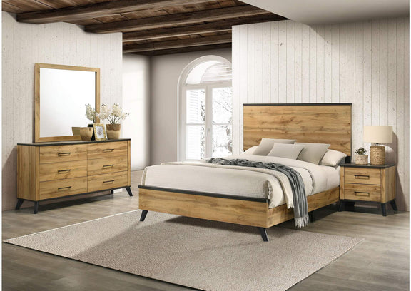 225001F-S4 Kaywood 4-piece Full Bedroom Set Natural Pine