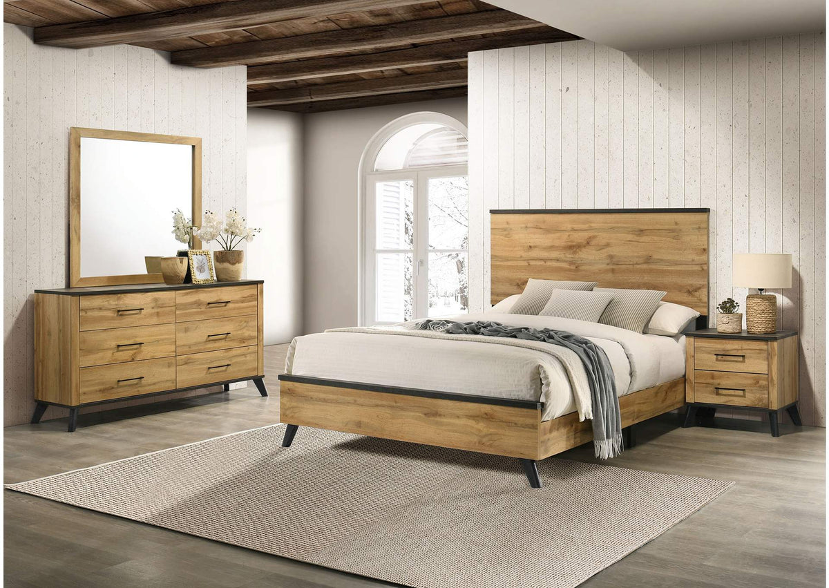 225001KE-S4 Kaywood 4-piece Eastern King Bedroom Set Natural Pine