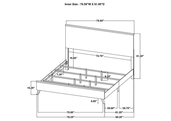225001KE-S4 Kaywood 4-piece Eastern King Bedroom Set Natural Pine