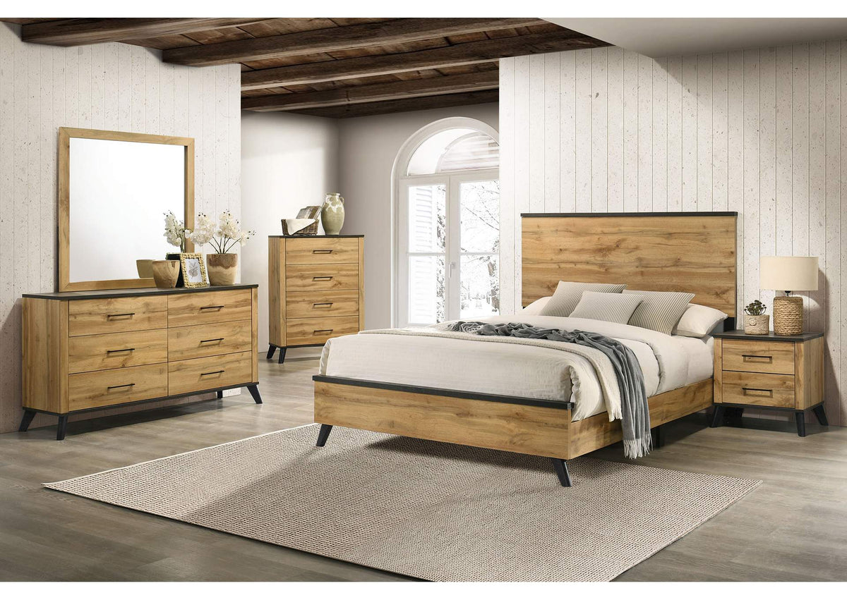 225001KE-S5 Kaywood 5-piece Eastern King Bedroom Set Natural Pine