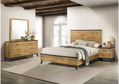 225001Q-S4 Kaywood 4-piece Queen Bedroom Set Natural Pine