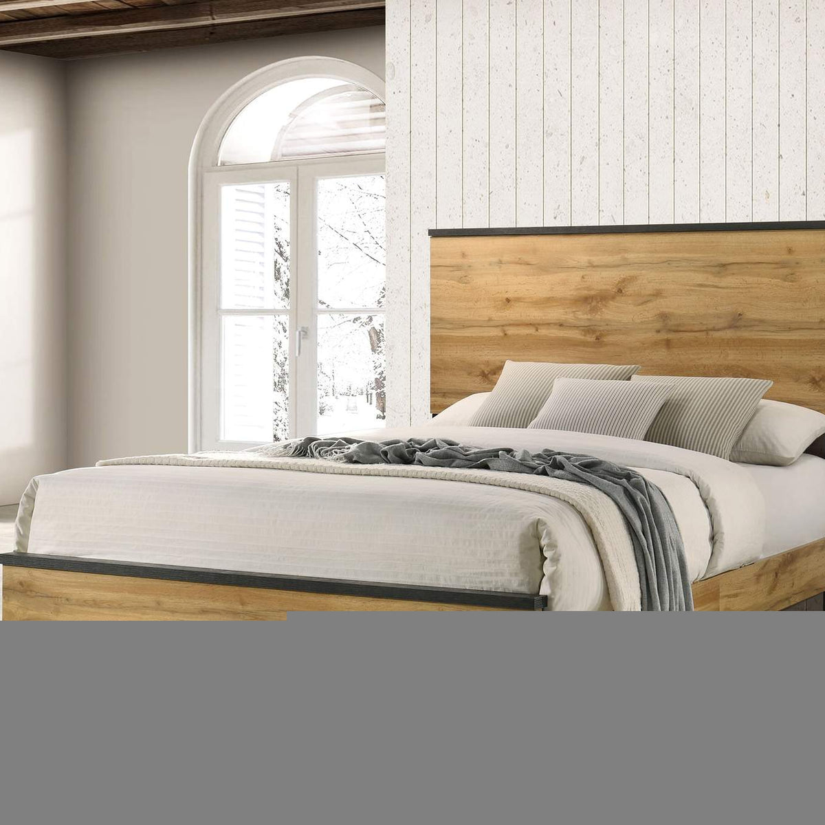 225001Q Kaywood 52-inch Queen Panel Bed Natural Pine