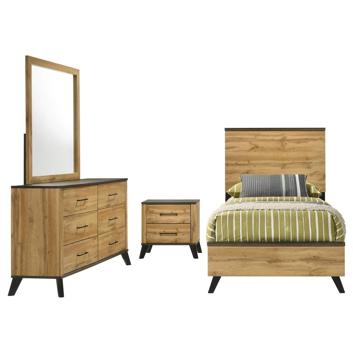 225001T-S4 Kaywood 4-piece Twin Bedroom Set Natural Pine