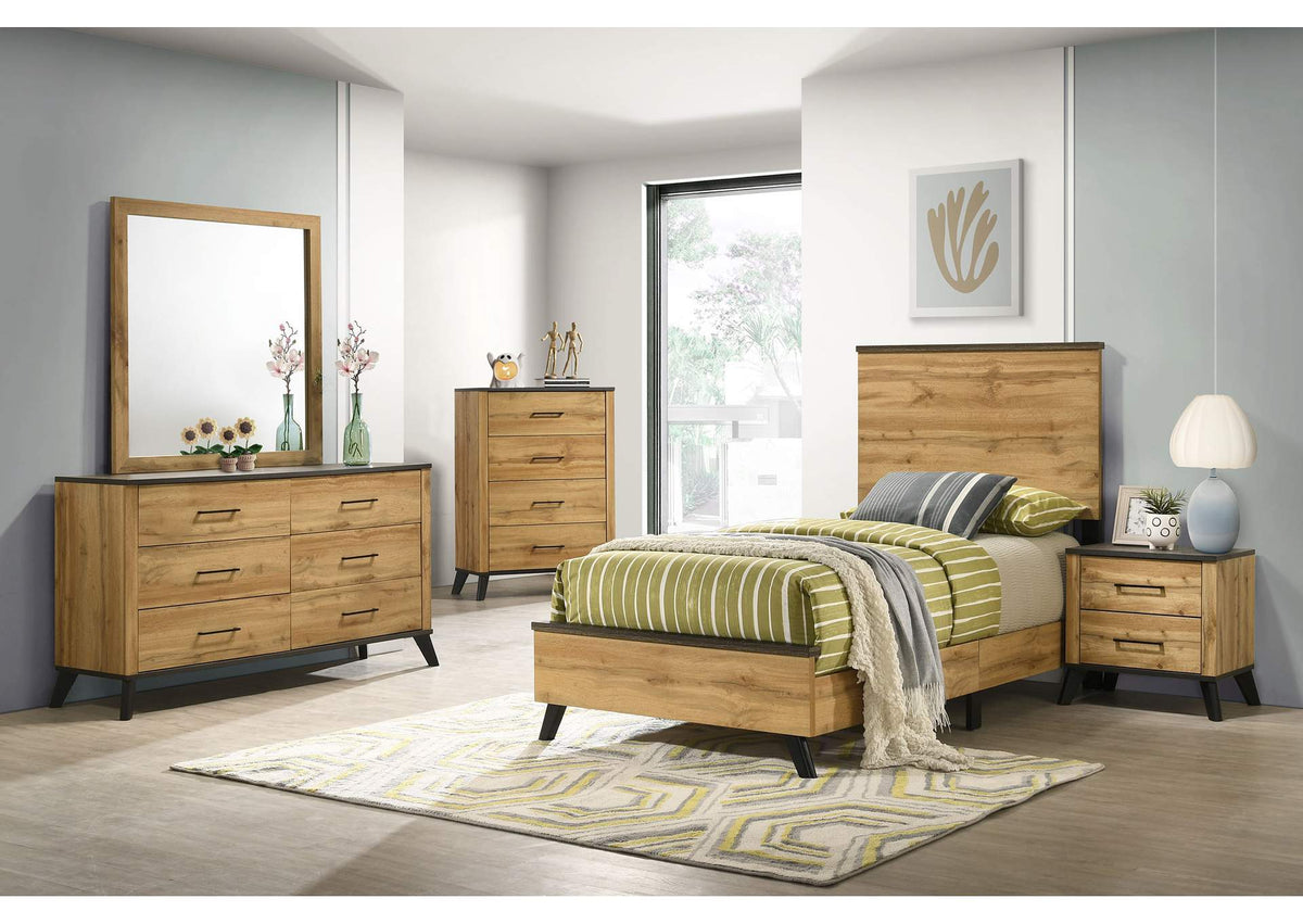 225001T-S5 Kaywood 5-piece Twin Bedroom Set Natural Pine