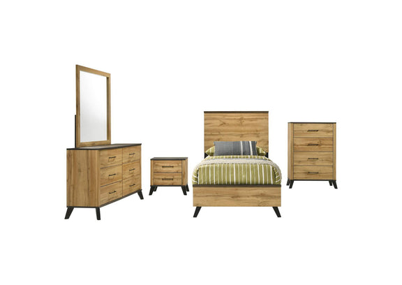 225001T-S5 Kaywood 5-piece Twin Bedroom Set Natural Pine