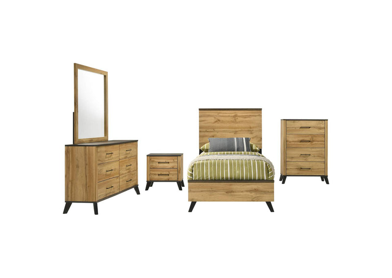 225001T-S5 Kaywood 5-piece Twin Bedroom Set Natural Pine