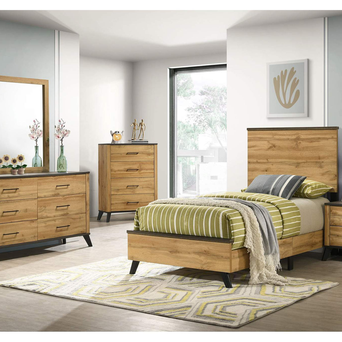 225001T Kaywood 52-inch Twin Panel Bed Natural Pine