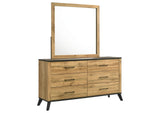 225003M Kaywood 6-drawer Dresser and Mirror Natural Pine